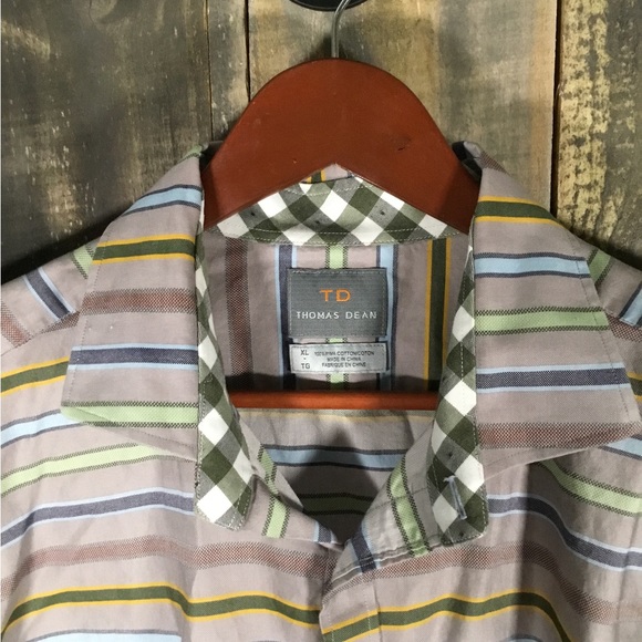 Thomas Dean men’s multi-color dress shirt XL - Picture 4 of 6